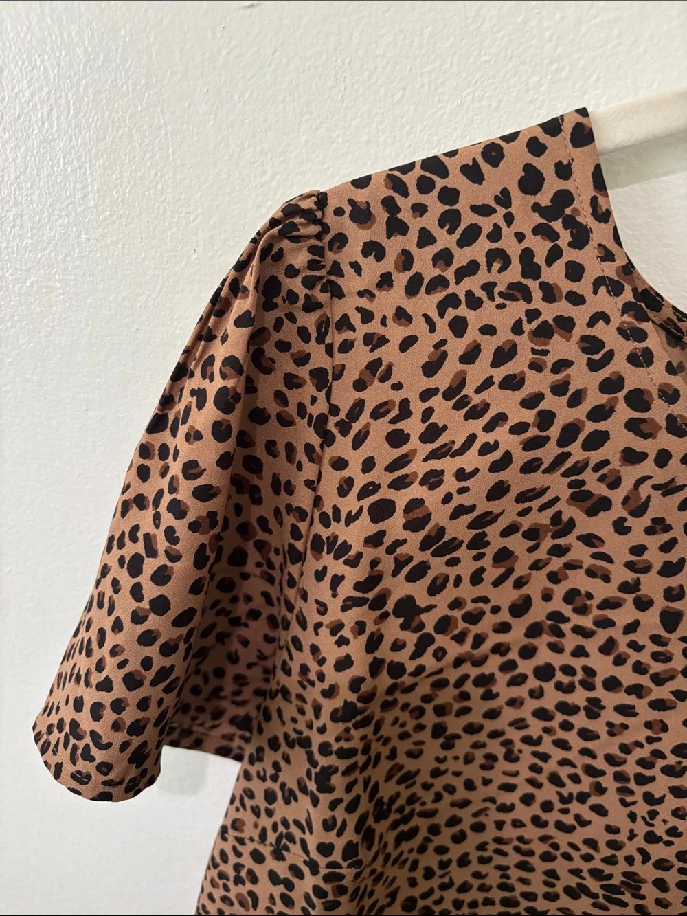 J. Crew Leopard Print Puff Short Sleeve Top
